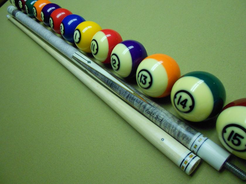 MEUCCI 97 12 FACT 2nd POOL CUE SWEET SWIRL PATTERN & VENEER TRIM BLOCK 