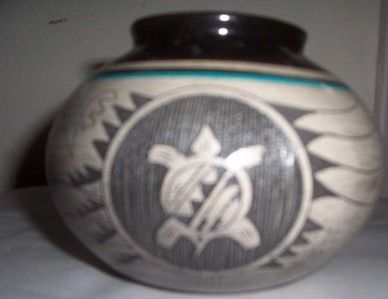 SIGNED BLACKHORSE MITCHELL NAVAJO VASE POTTERY  