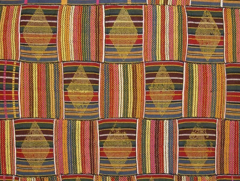 OLD AFRICAN KENTE EWE GHANA HAND WOVEN CLOTH TEXTILE  