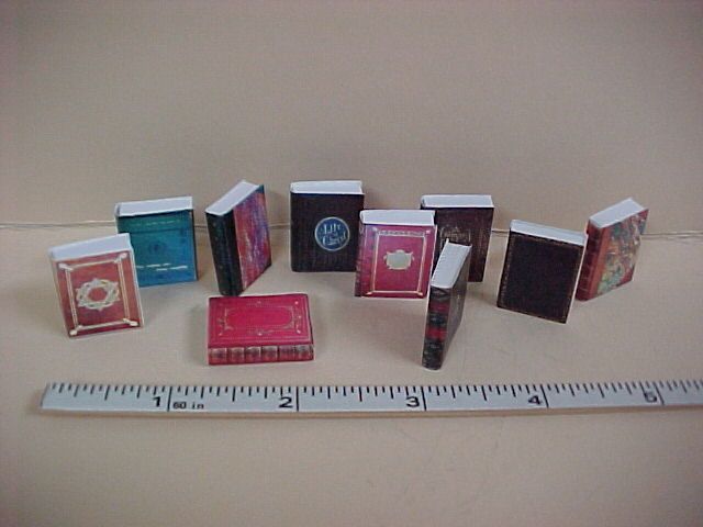 Antique Books Set 3 (10) #110  Dollhouse Miniature  