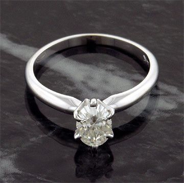 CT 14KW MOISSANITE OVAL CUT SOLITAIRE RING  