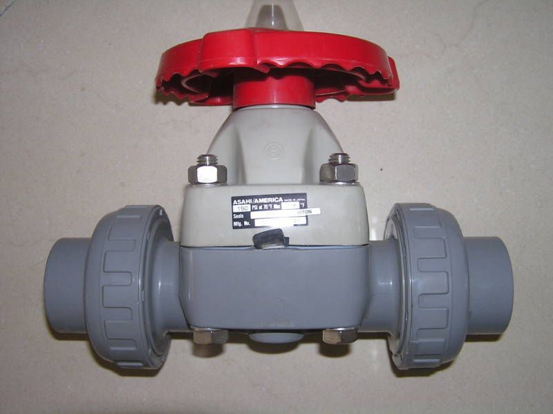 Asahi Diaphragm Valve New PTFE 150 PSI Viton 2  