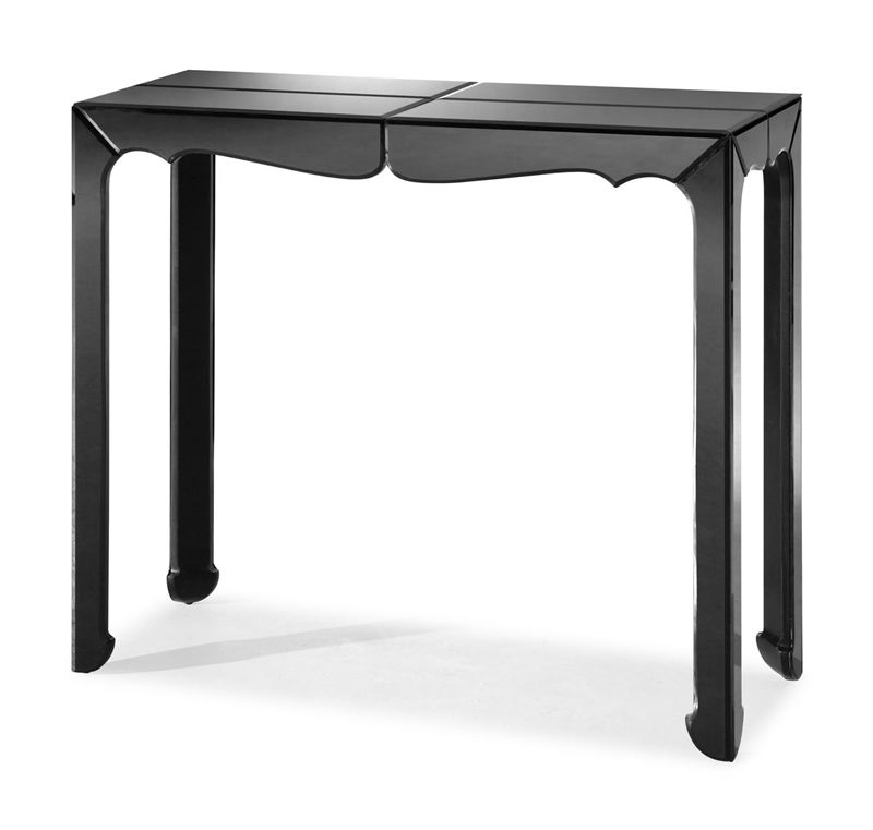 ZUO Vive Black Mirrored Modern Console Sofa Table  