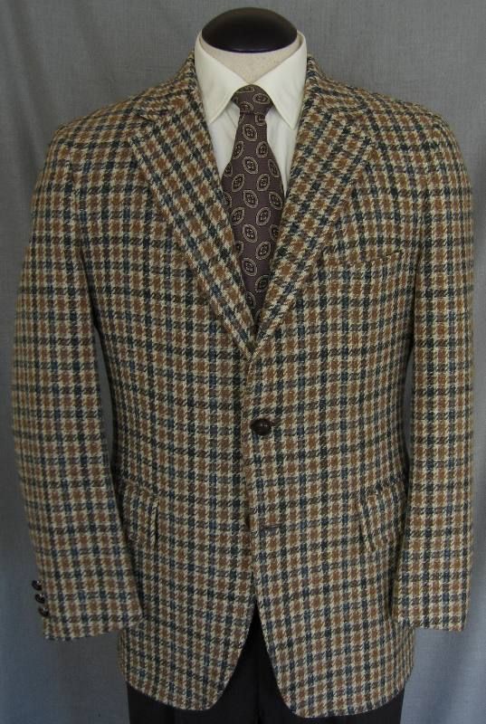 Jack Harper VTG trad 3 btn wool tweed sport coat, ~40R  