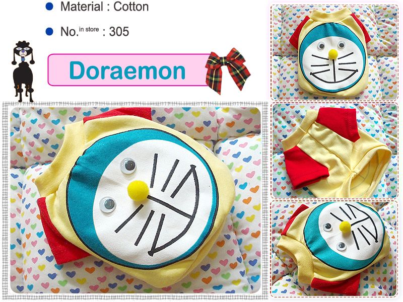 Small dog clothes,apparel doraemon costume t shirts,305  