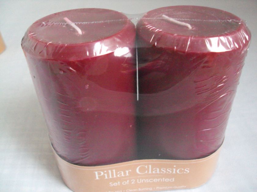 SET OF 2 PREMIUM QUALITY CANDLE 3 X 5 PILLAR CLASSICS CANDLES 