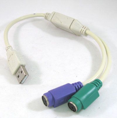 USB to PS/2 Adapter Cable for Dual keyboard PS2 Mouse  