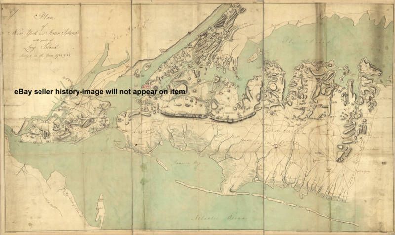 1783 VERY LARGE MAP NEW YORK LONG ISLAND STATEN MORE  