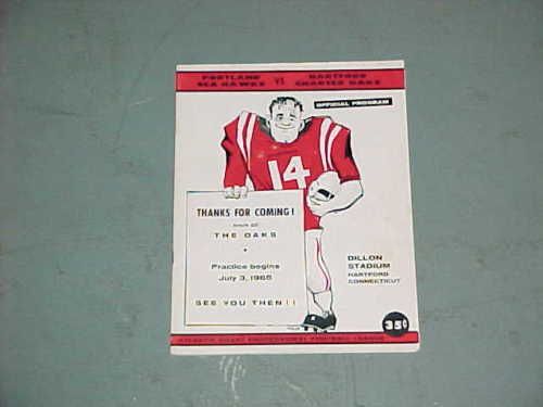 1965 ACFL Portland Sea Hawks Hartford Football Program  