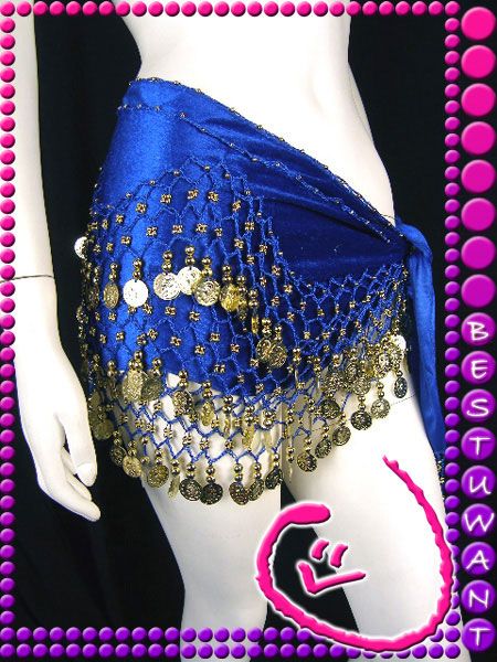 Velvet Belly Dance Costume Hip Scarf Belt 160cm / 195cm  