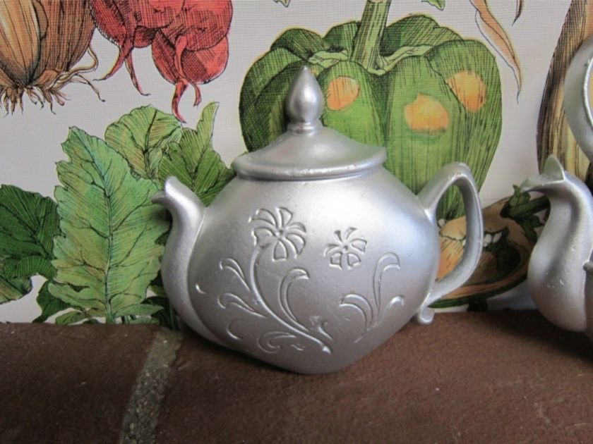   wall decor plaque Sexton 60s tea kettle coffee pot hanging kitchen lot