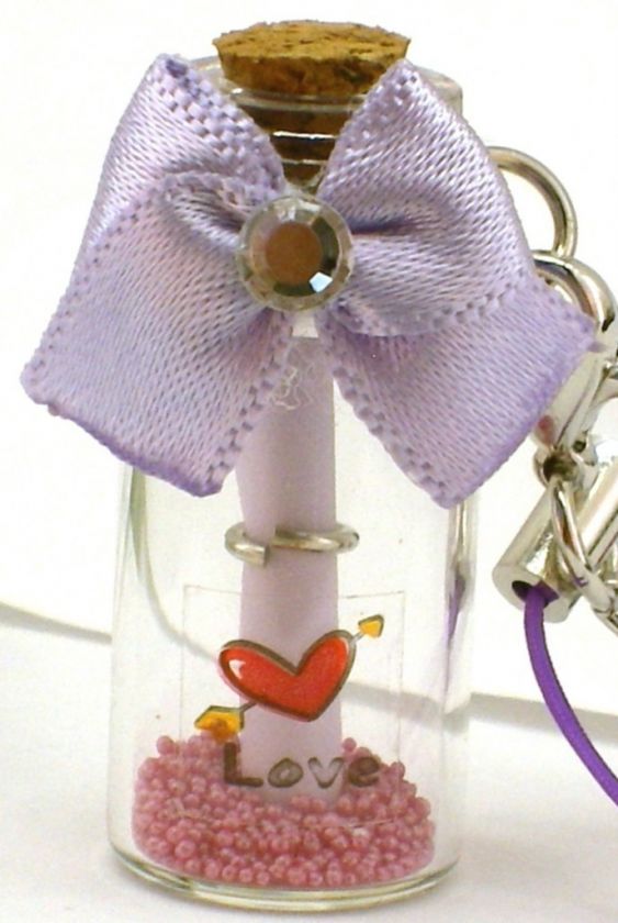 Message In The Bottle Cellphone Charm Strap Purple  