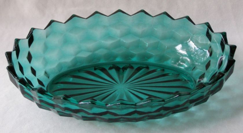 COLONY/ INDIANA WHITEHALL TEAL GREEN OVAL BOWL 9 7/8  