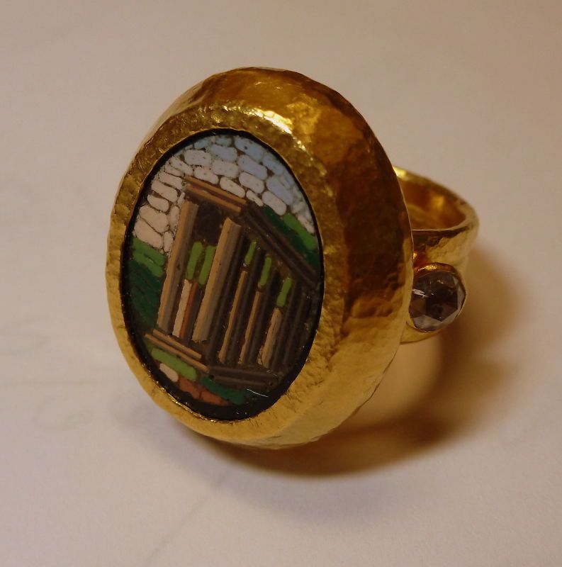 GURHAN  24k. Gold Architectural Micro Mosaic Ring  