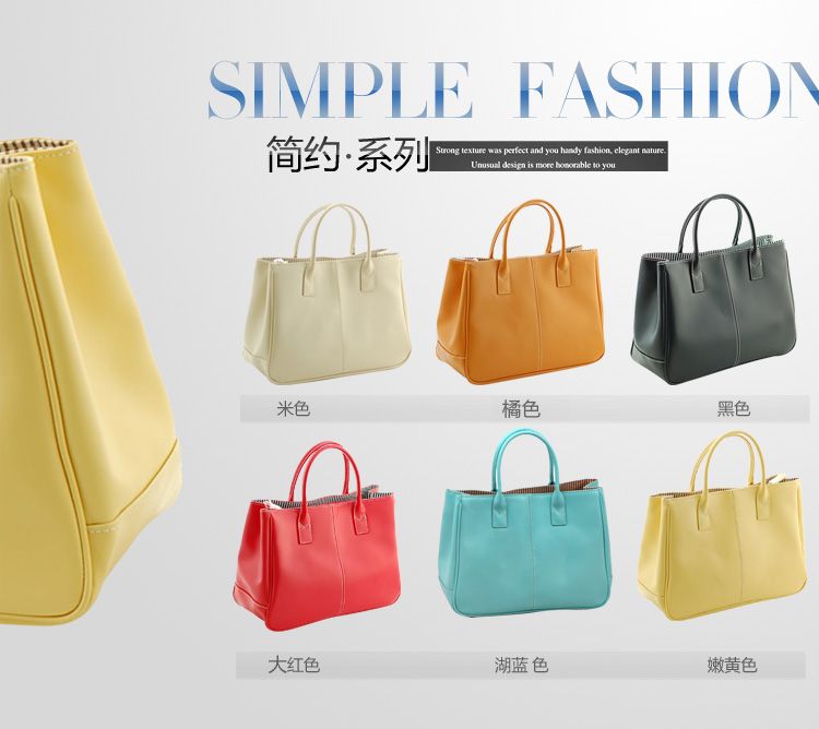 Fashion Women Korea Simple Style PU leather Clutch Handbag Bag Totes 