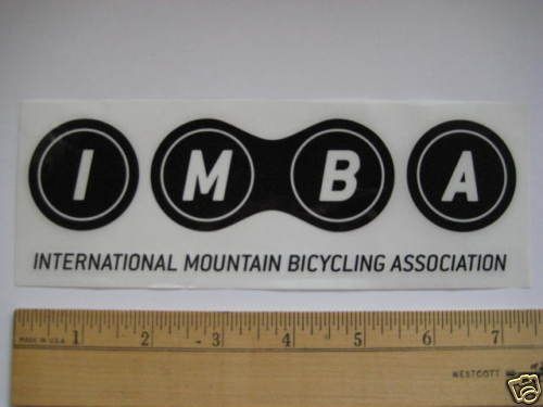 IMBA BLACK MTB Mountain Bike Race Bicycle DECAL STICKER  