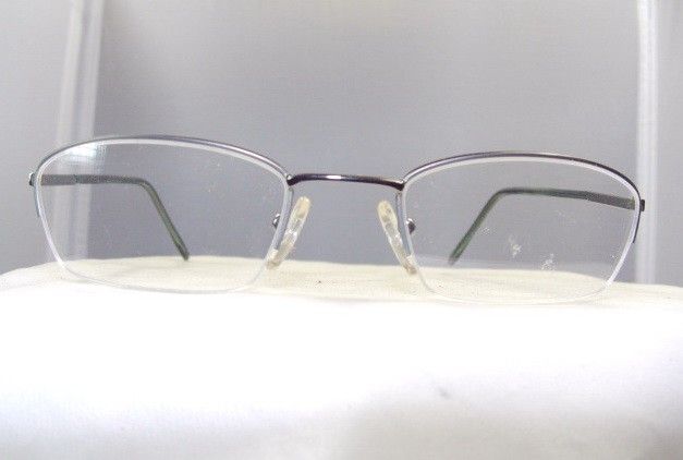 NEW EYEWORKS GUNMETAL & GREEN RIMLESS EYEGLASS FRAME  