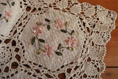 Crochet Lace Silk Embroidery Cotton Table Runner Octo  