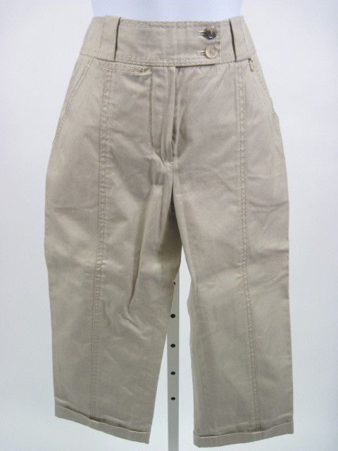 LOUIS VUITTON Tan Cropped Slacks Pants Sz 38  