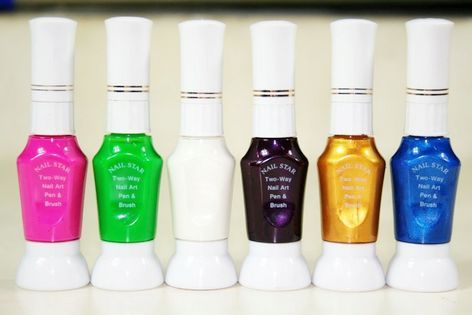 12 Colours PRO Nail Polish Brush Pens Varnish Polish  