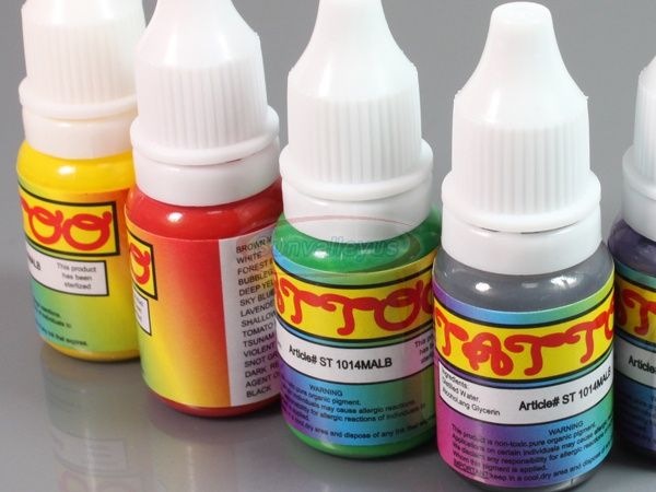 One Set of Tattoo Ink 7 Color Inks for Gun Tube Tip Kit  