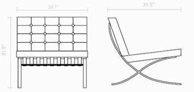 BARCELONA CHAIR WHITE mid century contemporary furniture  