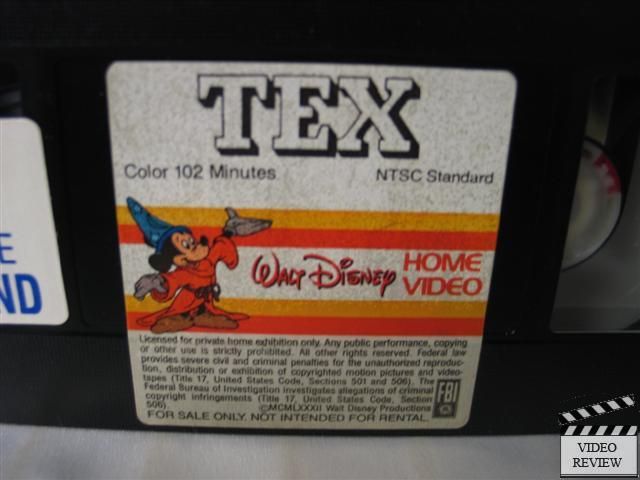 Tex VHS Matt Dillon, Jim Metzler, Meg Tilly; Disney  