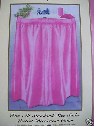 NEW PINK WATERPROOF PLASTIC VANITY SKIRT FOR SINK  