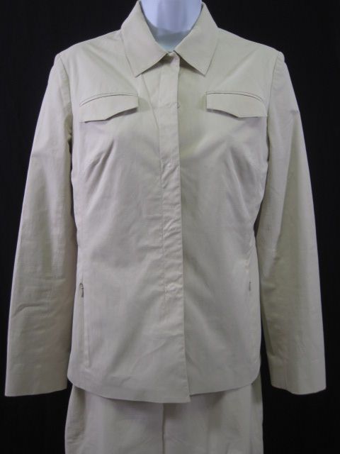 KENNETH COLE Beige Blazer Jacket Skirt Suit Sz 6  