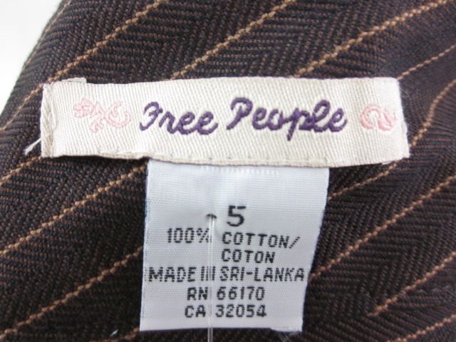 FREE PEOPLE Brown Tan Pinstriped Straight Skirt Size 5  