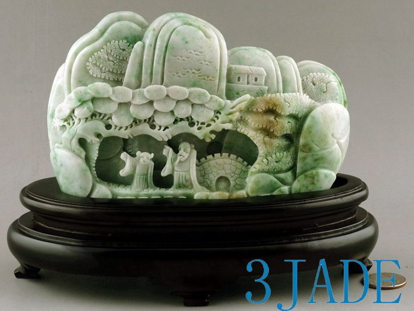 Natural Dushan Jade Carving/Sculpture Reclusive Life  