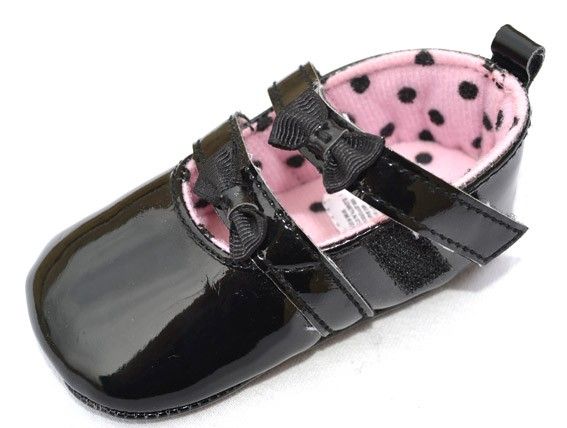 Black Mary Jane bows toddler baby girl shoes size 2 3  