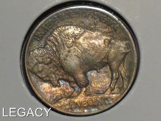 1913 P BUFFALO NICKEL TYPE 1 RAINBOW FULL HORN (E  