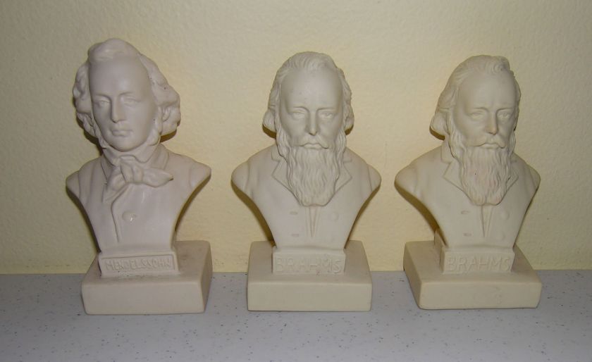 Composer busts Brahms Mendelssohn  