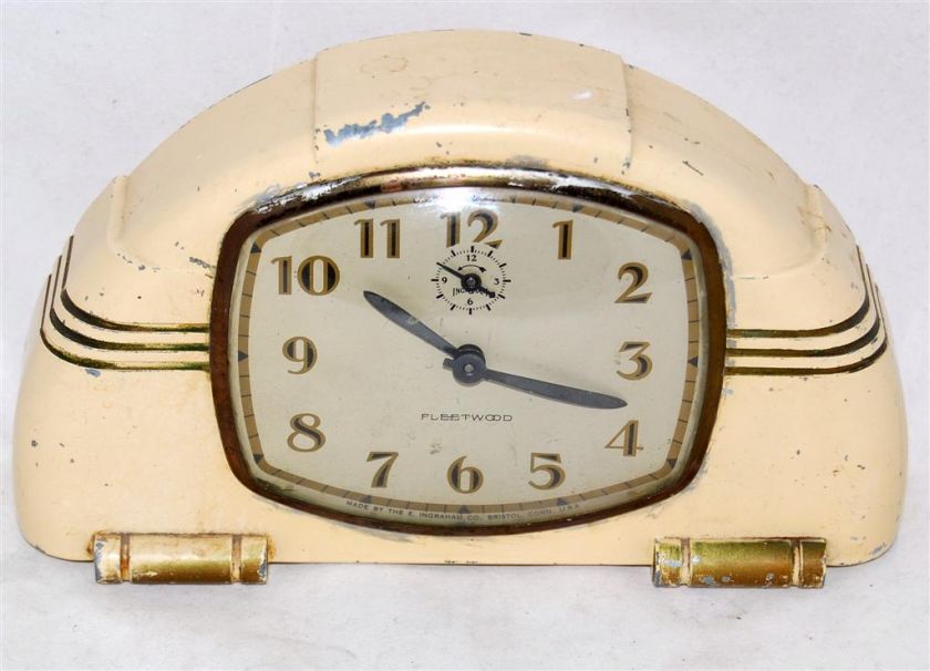 Vintage 1920s Ingraham Fleetwood Alarm Clock Rare  