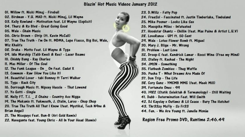 Promo Video Compilation DVD, Blazin Hot Videos Jan. 2012, NEWEST 