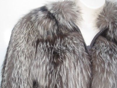 100% AUTH Mint Emilio GUCCI Woman FOX FUR Coat Sz S  