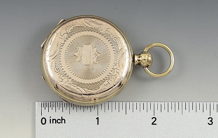 1850s WONDERFUL GOLD DOUBLE LOCKET POCKET WATCH STYLE  