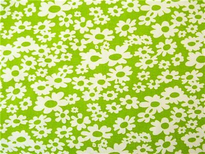 BRIGHT GREEN WHITE HIP FLOWERS FUN DAISY MODERN FABRIC  