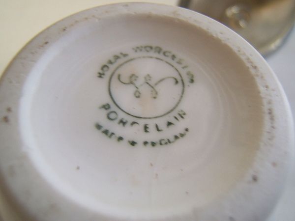 Royal Worcester Porcelain Egg Coddler Jar Bird Metal Li  
