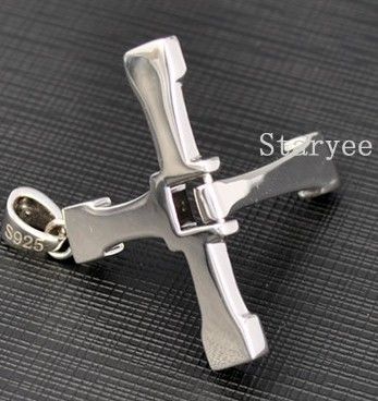   Toretto Vin Diesel 925 Fast and Furious Silver Cross Pendant  