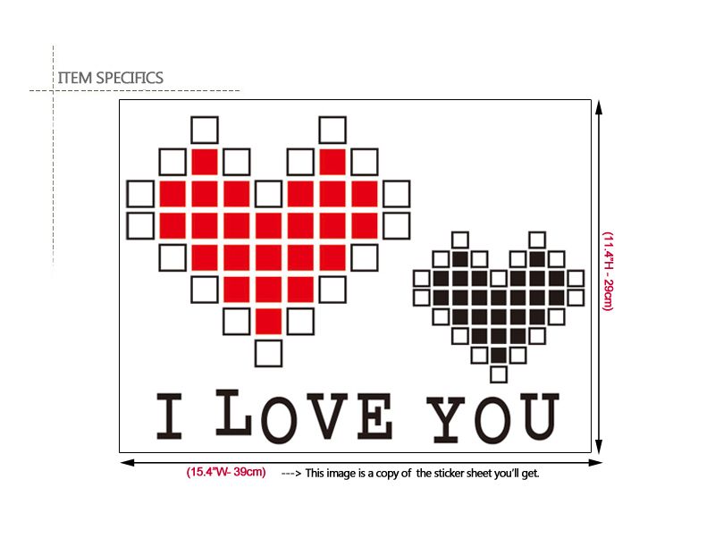 HEART PUZZLE II Vinyl Art DIY Wall Decor Sticker Decals  