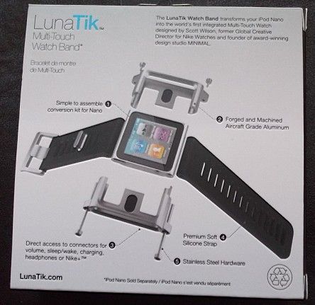  Nano 6 Aluminum LunaTik multi touch watch band f ipod nano 6 (Black 