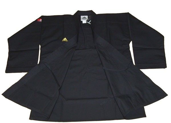 BLACK ADIDAS TAEKWONDO OPEN DOBOK UNIFORM Sz 1/150CM  