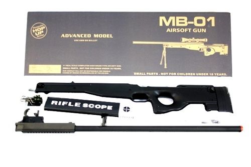 520 FPS WellFire L96 AWP Airsoft Sniper Rifle and Scope Package  