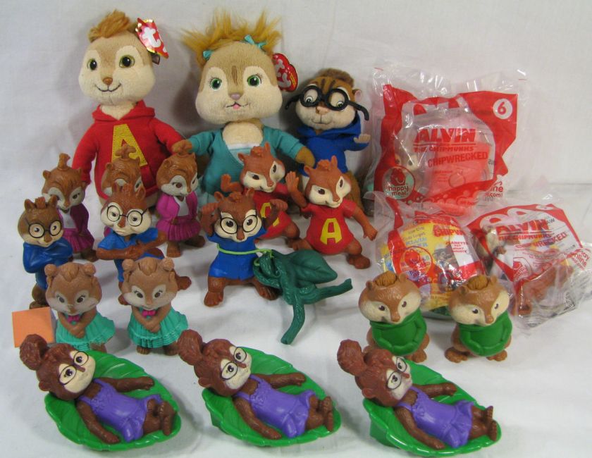 lot of 21 Alvin and the Chipmunks toys, McDonalds, Ty, 2009 2011 