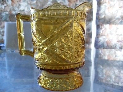 BEAUTIFUL DEPRESSION GLASS 6.5 AMBER PITCHER vintage  