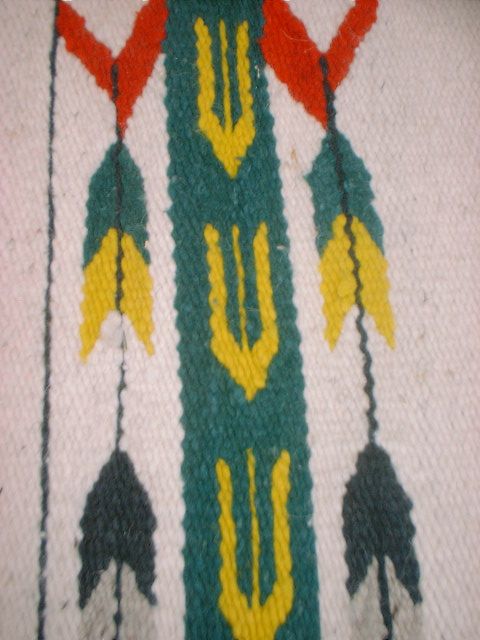   Native American Indian Woven Wool Rug 63x30 Corn Blanket Throw  