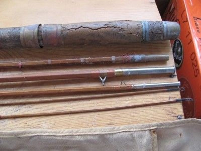 Vintage Split Bamboo Fly Fishing Rods/Poles w/Canvas Case  