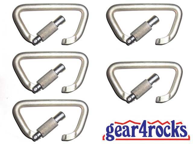 CARABINER screw lock keylock rock climbing trad new 5 pcs  